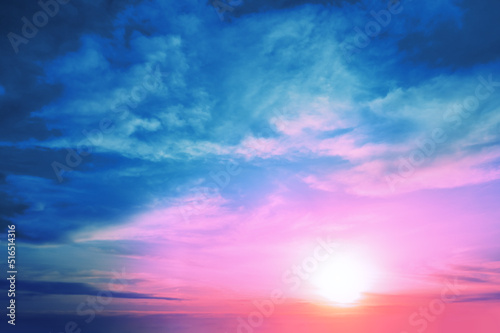 Colorful cloudy sky at sunset