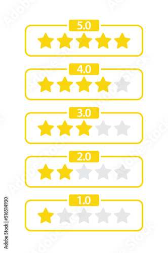Five star costumer rating icon design vector. Quality feedback satisfaction symbol illustration.