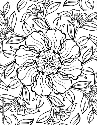 Mandala flower coloring page