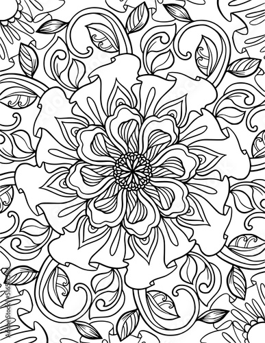 Mandala flower coloring page