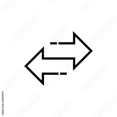 Double reverse arrow, replace icon, exchange icon isolated on white background