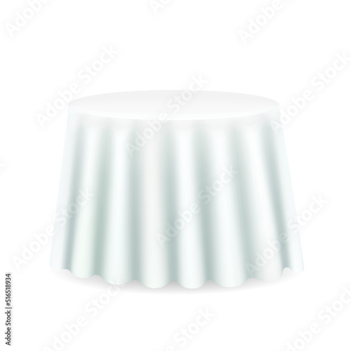 White round table isolated on a white background photo