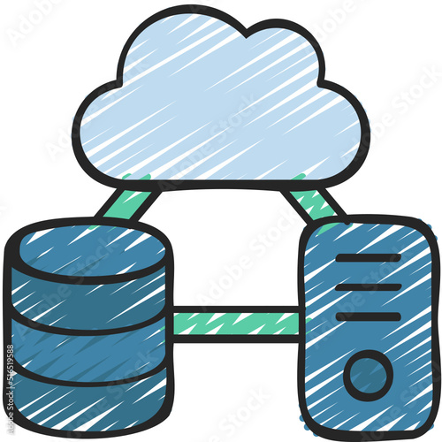 Cloud Computer Data Network Icon