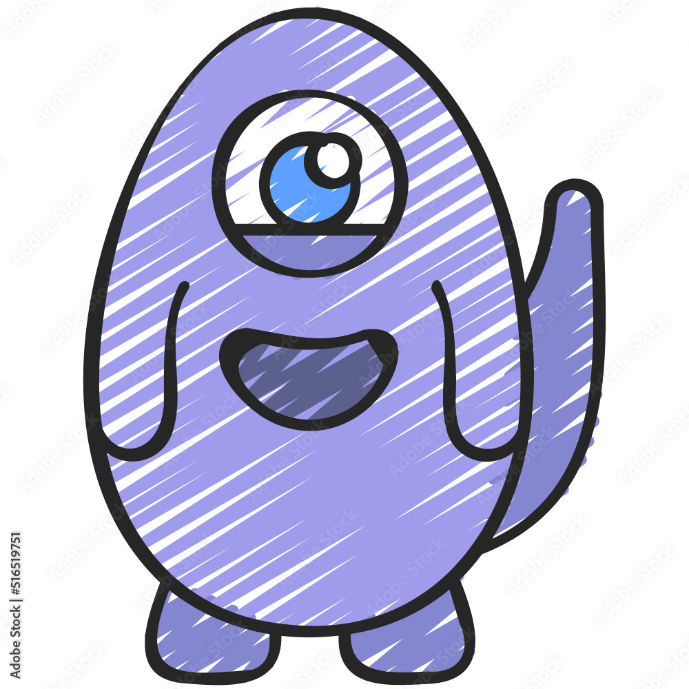 Obraz premium Egg Shape Monster Icon