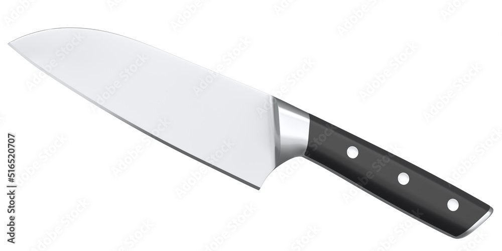 Chef's kitchen knife with a wooden handle isolated on white background. Chef's kitchen knife with a wooden handle isolated on white background.