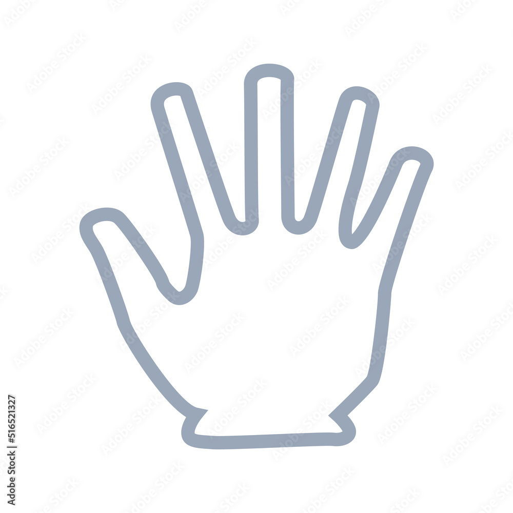 Line drawing icon of palm Line drawing icon of palm