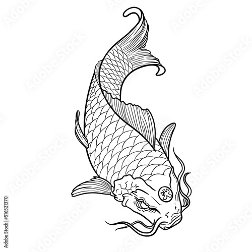 Koi Fish line art