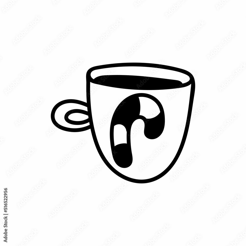 Single hand drawn cup of coffee, chocolate, cocoa, americano or cappuccino. Doodle vector illustration. Single hand drawn cup of coffee, chocolate, cocoa, americano or cappuccino. Doodle vector illustration.