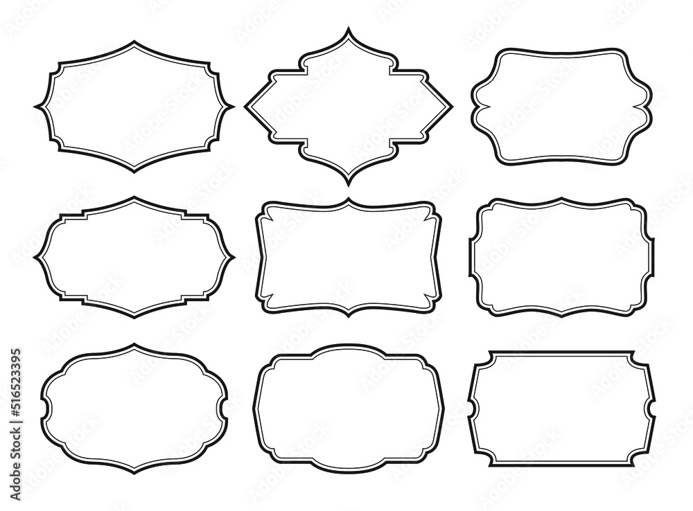 Fototapeta premium Set of frames border design vintage