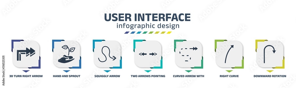 Vecteur Stock user interface infographic design template with 3d turn ...