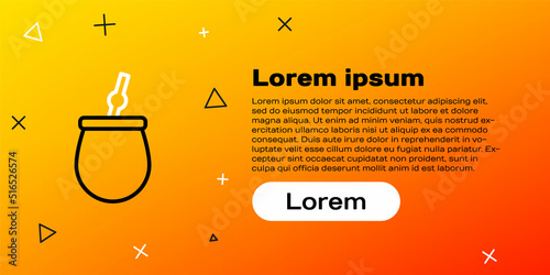 Line Mate tea icon isolated on yellow background. Colorful outline concept. Vector