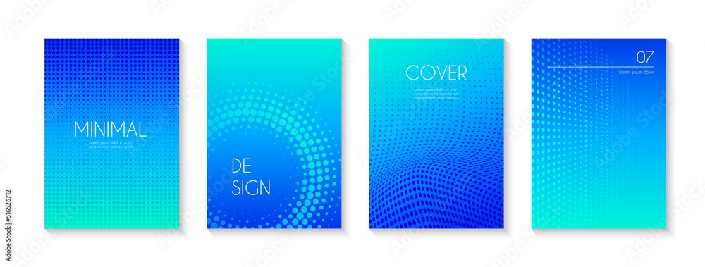 Blue abstract dotted vector cover templates. Minimalistic creative gradient backgrounds for business banners, brochures, presentations, posters Blue abstract dotted vector cover templates. Minimalistic creative gradient backgrounds for business banners, brochures, presentations, posters