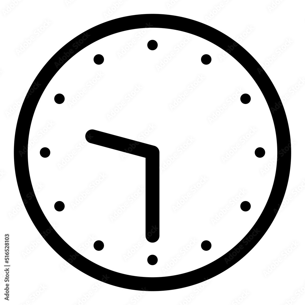 A simple clock face that shows 9:30 A simple clock face that shows 9:30