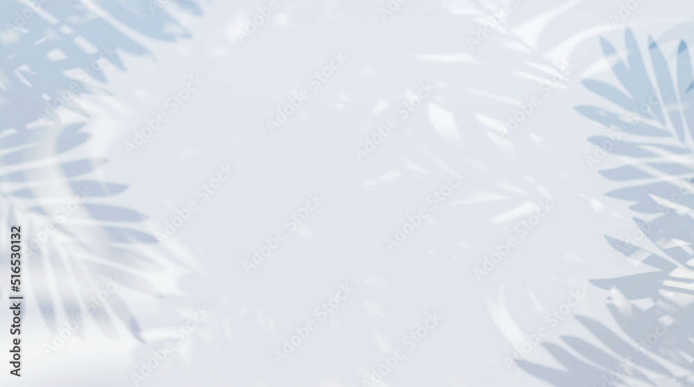 Obraz premium background in light colors with a shadow of tropical leaves