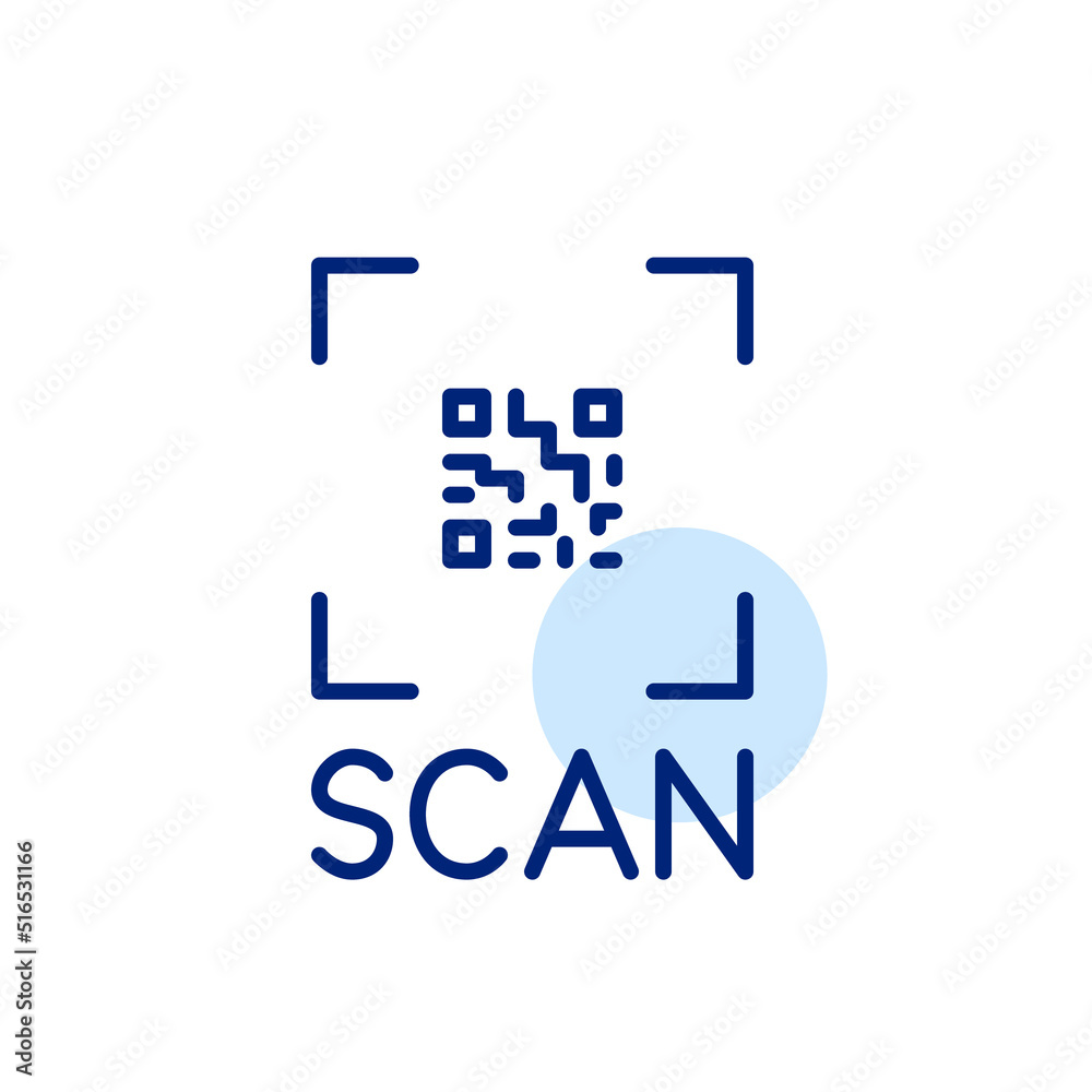 Scan a qr code for payment or web link access. Pixel perfect, editable stroke line art icon Scan a qr code for payment or web link access. Pixel perfect, editable stroke line art icon