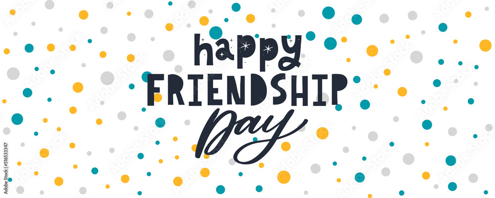 Fototapeta premium Friendship day vector illustration with text and elements for celebrating friendship day 2022