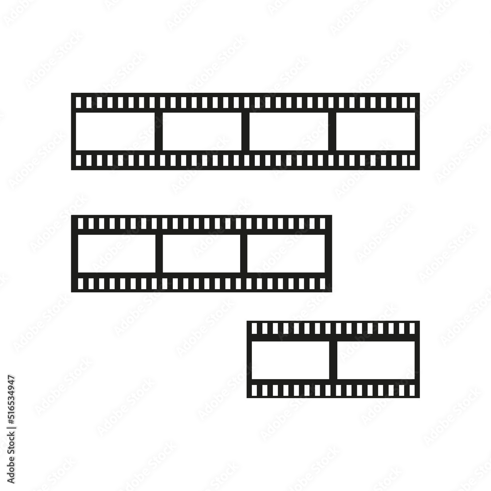 Movie tape. Edge frame. Vector illustration. Stock image.