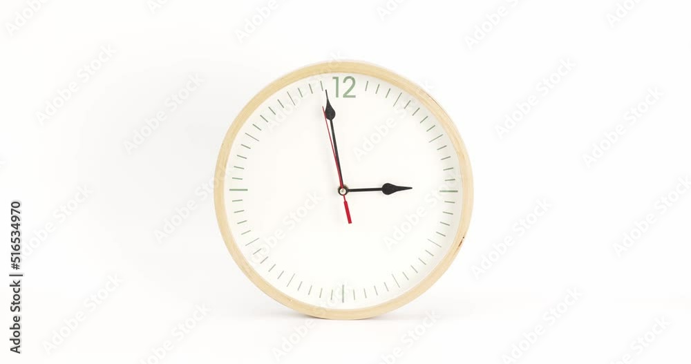 Wood Wall clock Showtime 02.59 isolated on white background. Wood Wall clock Showtime 02.59 isolated on white background.