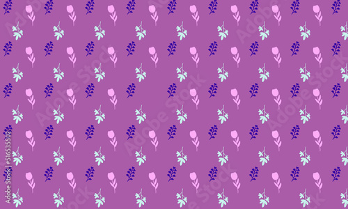 multicolored differente flowers on a blue background with a green leaves