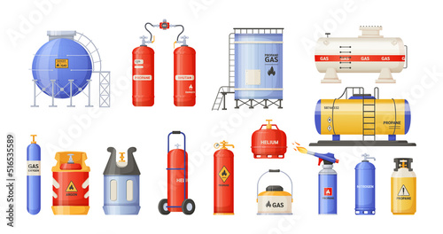 Storage cylindrical containers with liquefied compressed gas set