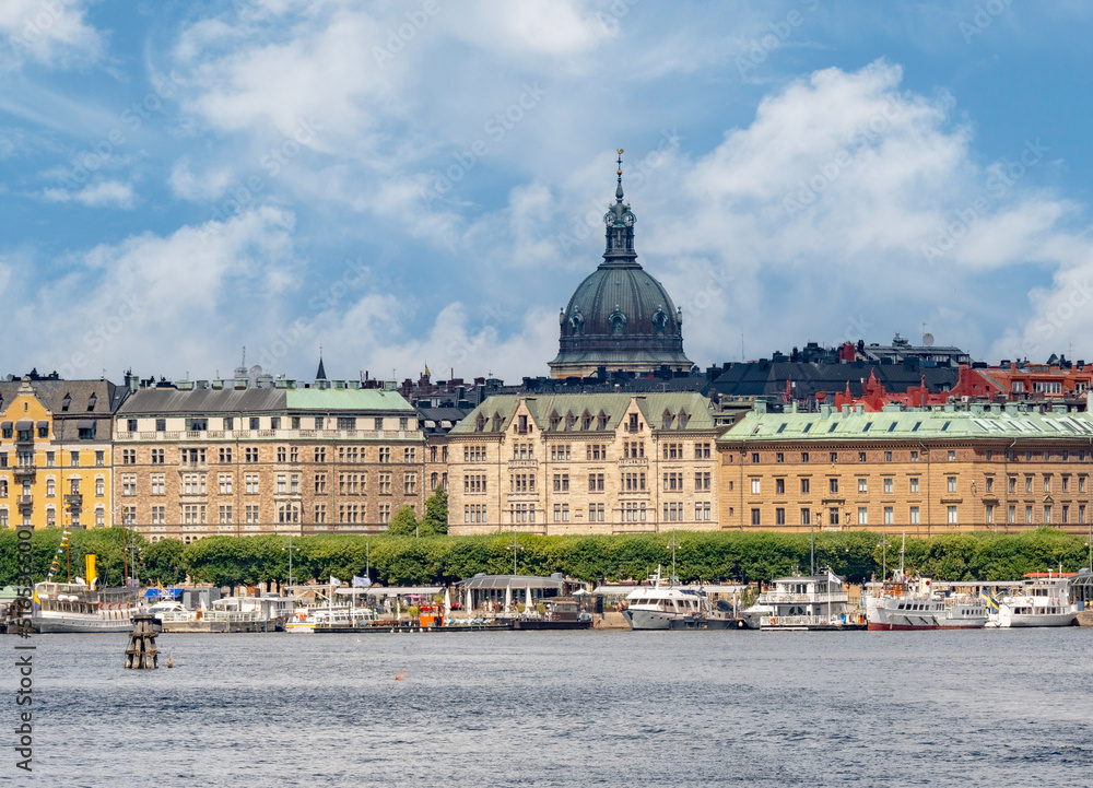 Summertime view of Stockholm, the capital of Sweden, one of the Nordic countries along the Baltic Sea in Scandinavia and its surrounding archipelago.