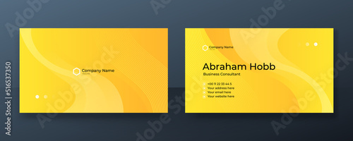 Modern orange yellow business card design template