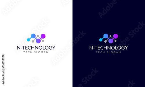 N Science Logo Design For A Technology Company That Represents IoT or A Iot Vector Logo Concept © jahidhassan496