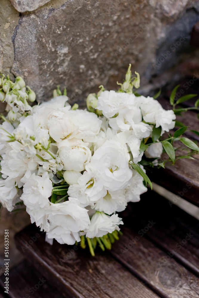 Wedding bouquet with white flowers