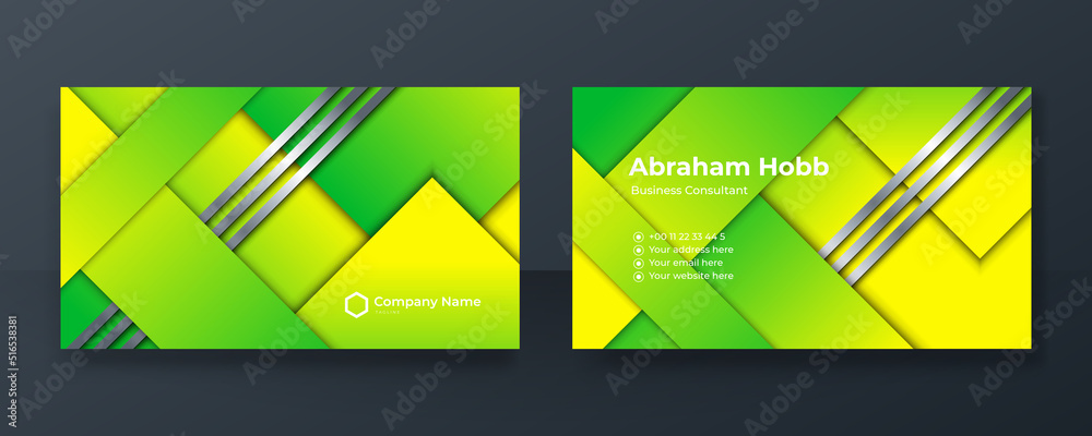 Modern green and blue business card design template Stock Vector ...