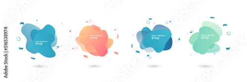 Groups of abstract Gradient colorful Curve design in four banners, Set of 4 abstract graphic elements style design, Four dynamical colorful papercuts Gradient abstract layouts vector