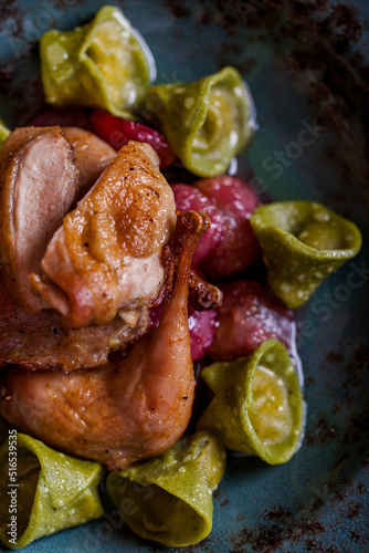 Fried tapaka chicken leg photo