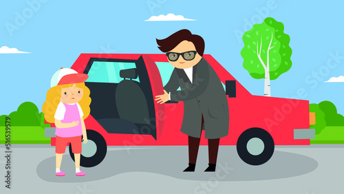a stranger lures a child into the car