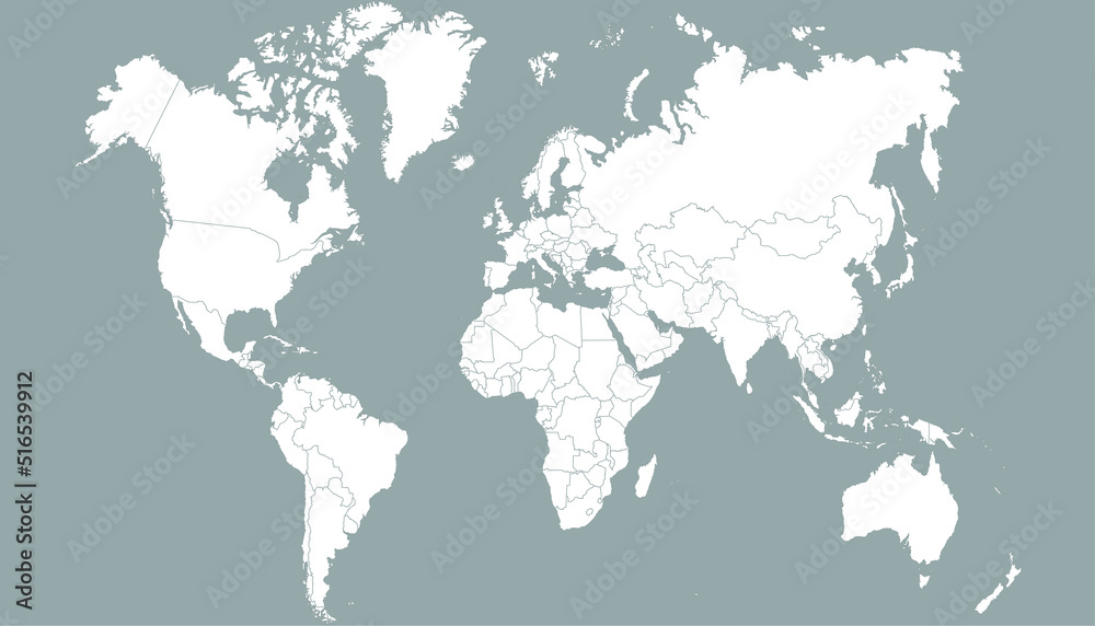 Obraz premium World map. Color vector modern. Silhouette map. 