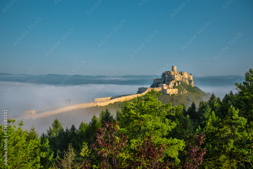 Historic castle in Slovakia, Spis castle. Travel in Europe.