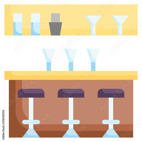 COUNTERBAR flat icon,linear,outline,graphic,illustration