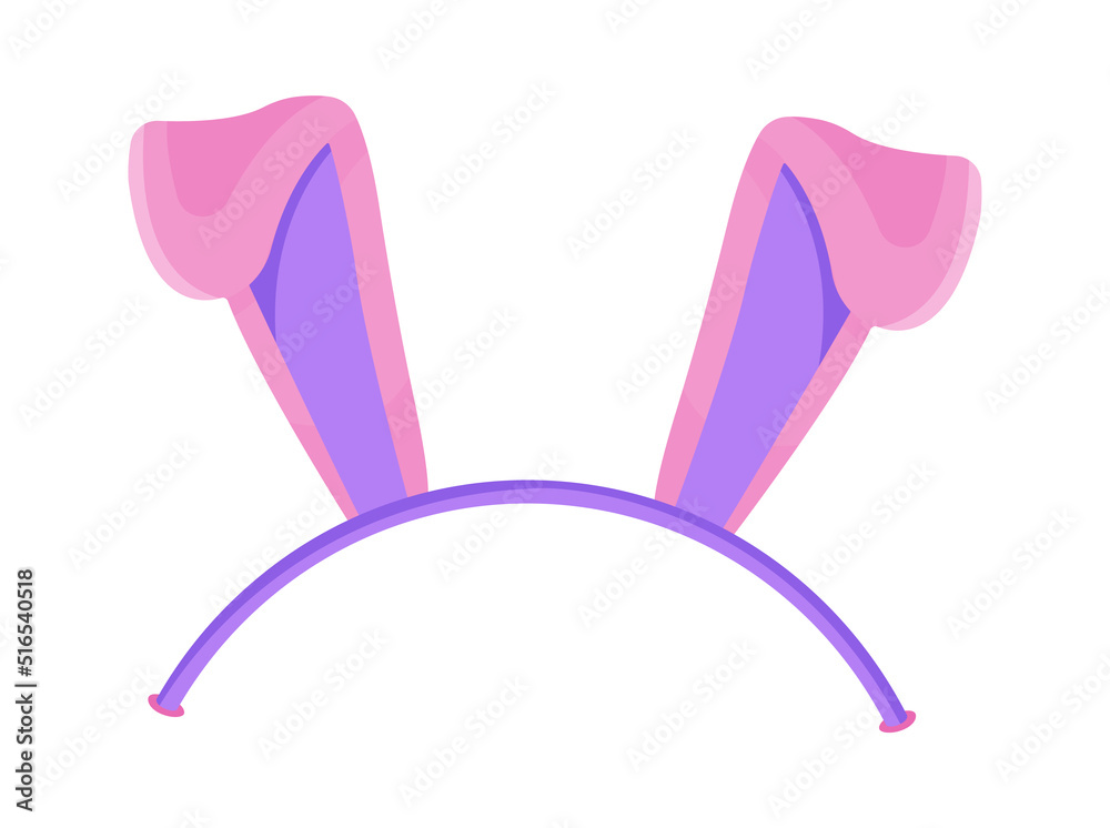 Headband with rabbit ears. Vector illustration Headband with rabbit ears. Vector illustration