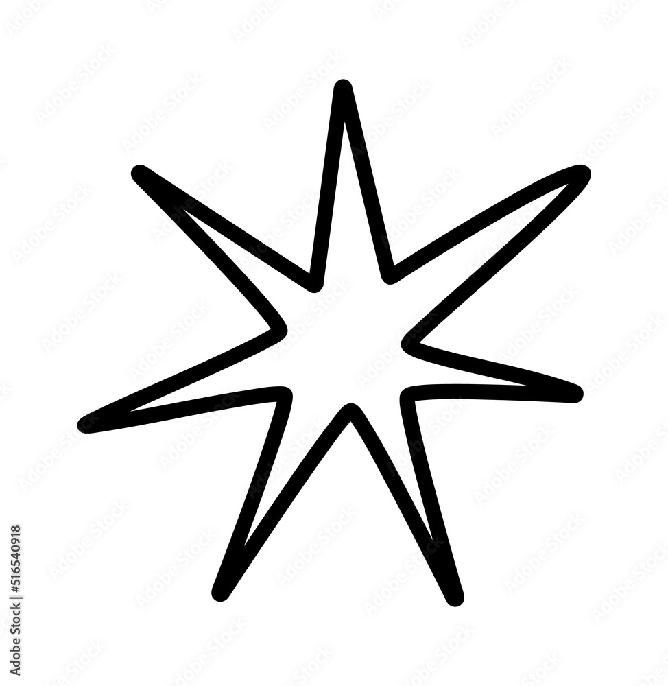 Obraz premium Hand Drawn Star Sign. Vector illustration