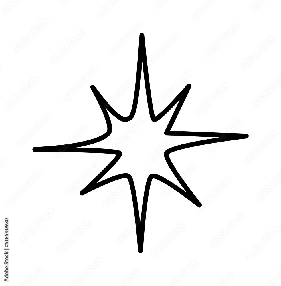 Hand Drawn Star Sign. Vector illustration Hand Drawn Star Sign. Vector illustration