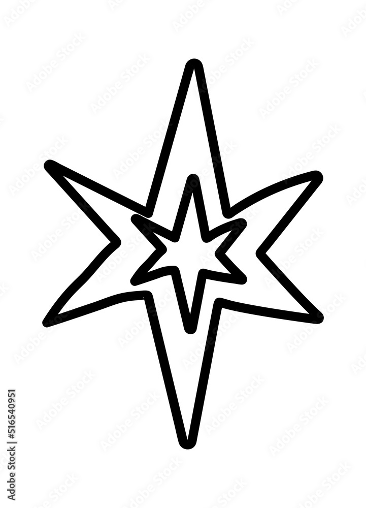 Hand Drawn Star Sign. Vector illustration Hand Drawn Star Sign. Vector illustration