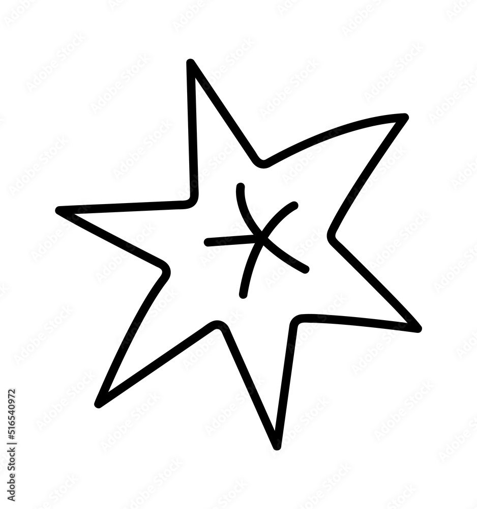 Hand Drawn Star Sign. Vector illustration
