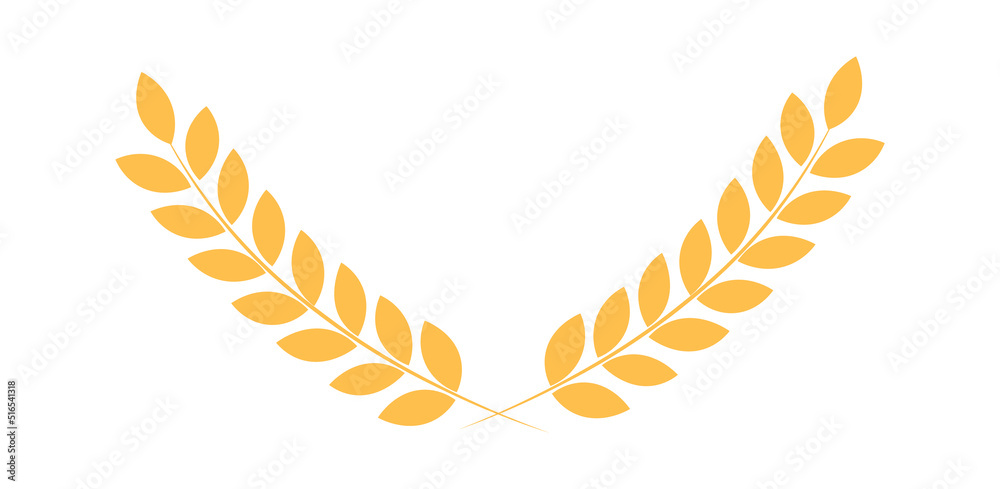 Fototapeta premium Wheat wreath element. Vector illustration
