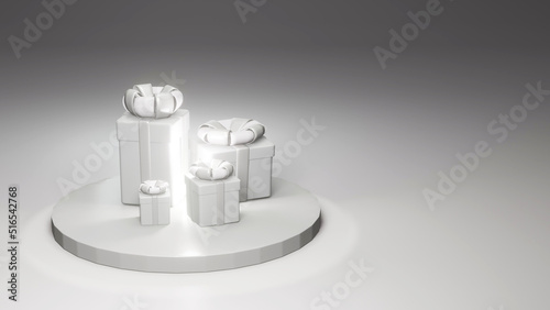 white gift box on white background 3d render