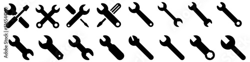 Wrench icon vector set. instrumental illustration sign. repairs symbol.