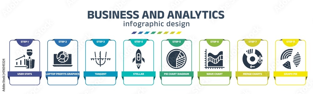 business and analytics infographic design template with user stats ...