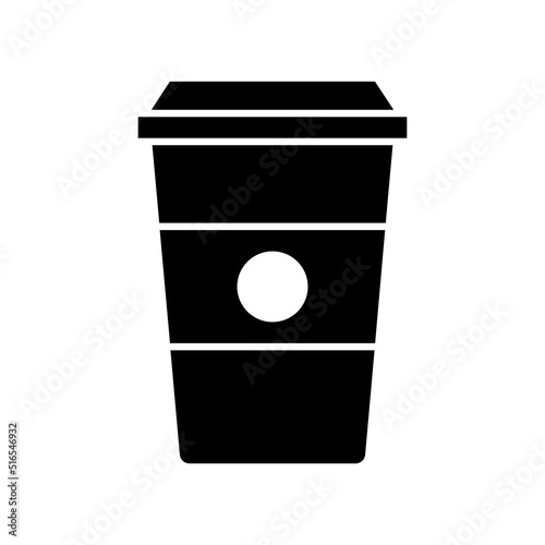 Coffee Cup icon, full black. Vector illustration, suitable for content design, website, poster, banner, menu, or video editing needs