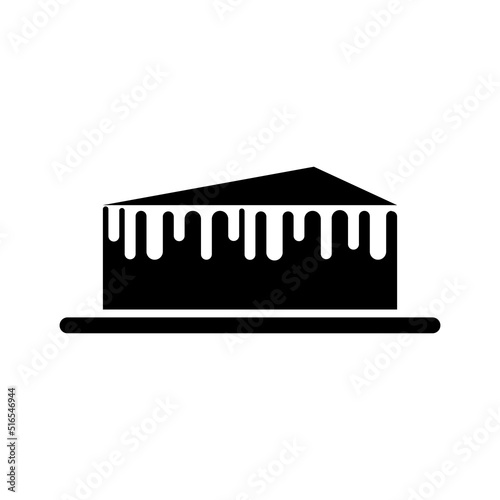 Cake icon, full black. Vector illustration, suitable for content design, website, poster, banner, menu, or video editing needs