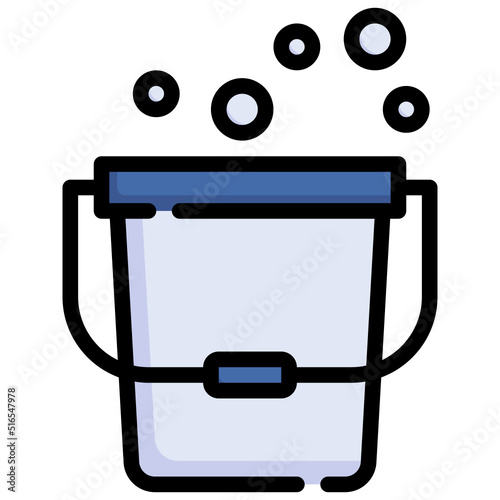 BUCKET filled outline icon,linear,outline,graphic,illustration