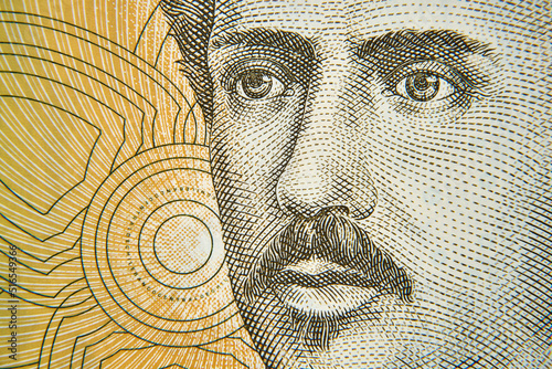 1000 peso ,Chile, banknot w przybliżeniu ,1000 pesos, Chile, banknote approx