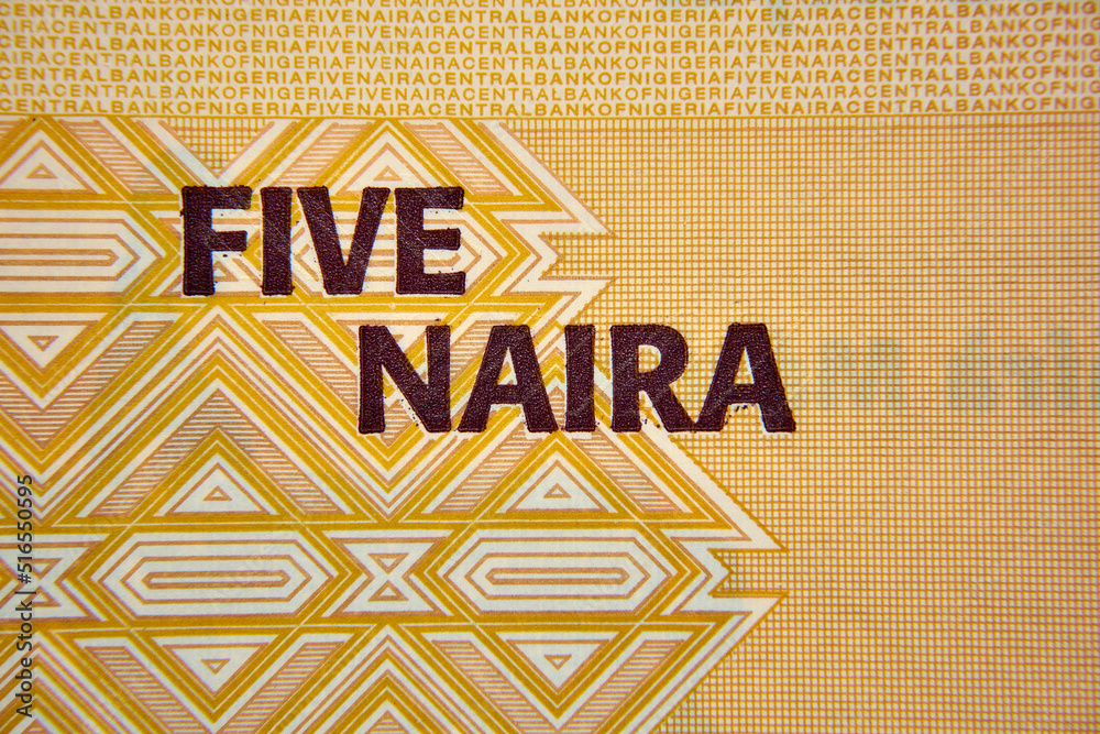 5 naira nigeryjskich w przybliżeniu ,5 Nigerian nairs approximately - obrazy, fototapety, plakaty 