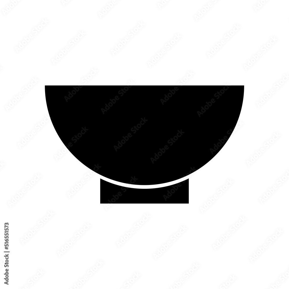 Bowl icon, full black. Vector illustration, suitable for content design, website, poster, banner, menu, or video editing needs Bowl icon, full black. Vector illustration, suitable for content design, website, poster, banner, menu, or video editing needs
